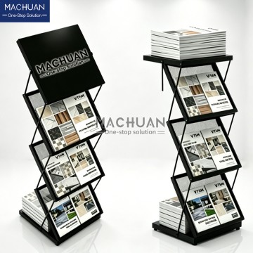 Space-saving Modern Style Foldable Brochure Display Stand Met...