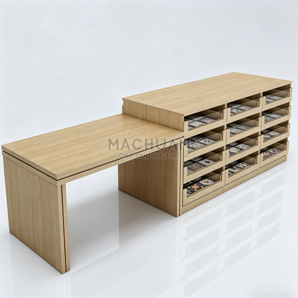 Wooden Tile Display Rack