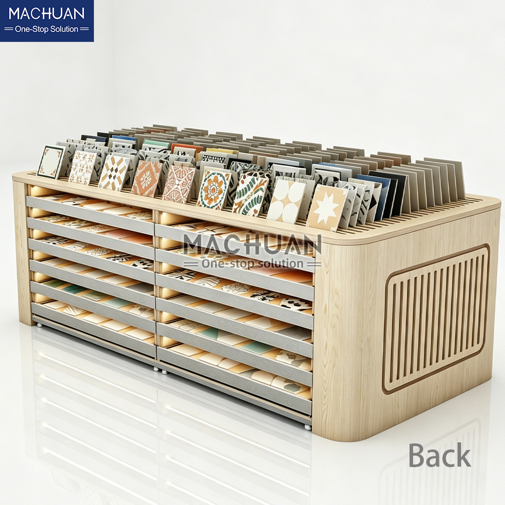 Tile Sample Display Table with Slots 