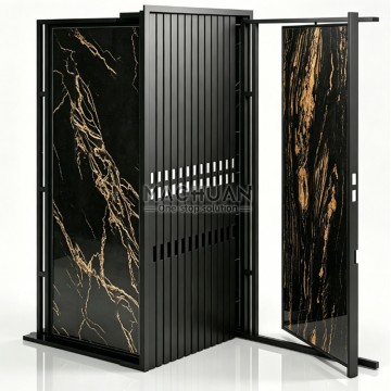 Dual-Sided 360° Rotating Display Rack for Stone Slabs & Tiles