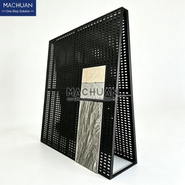Customizable A Shape Tile Display Stand Perforated Metal Board fits Various Sizes