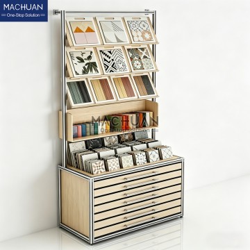 Tile Sample Display Cabinet with Drawers Multi Slots and Laye...