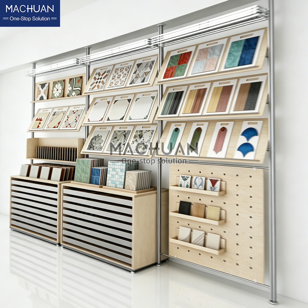 Slanted Tile Display Rack