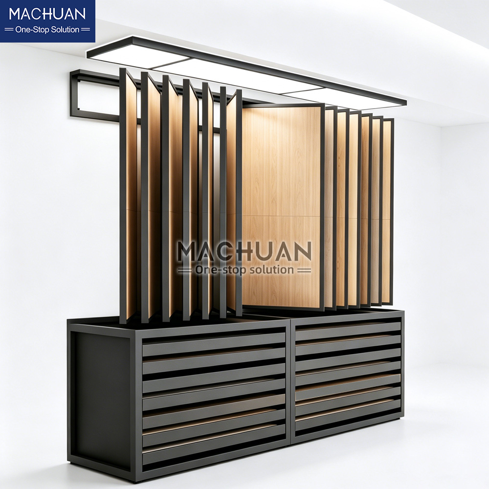 Wall-Mounted Tile Display Rack