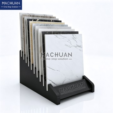 Space-Saving Slot-In Tile Sample Display Rack Fits 600x600mm with UV Printing