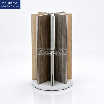 Stand Display Sampel Ubin Putar dengan Alas Bundar Mandiri, Ukuran 200x1200 mm