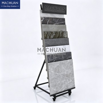 Mobile Tile Display Rack with Wheels &  Logo Plate Fits 600x600 mm Tile Samples