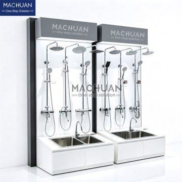 Bathroom Sanitary Ware Display Rack LED Light Shower Sink Tap Sample Show Stand