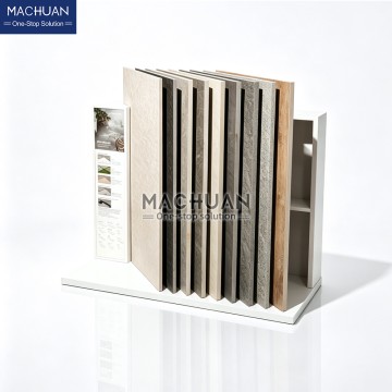 Freestanding Slant Insert Tile Display Stand Vertical Slot De...