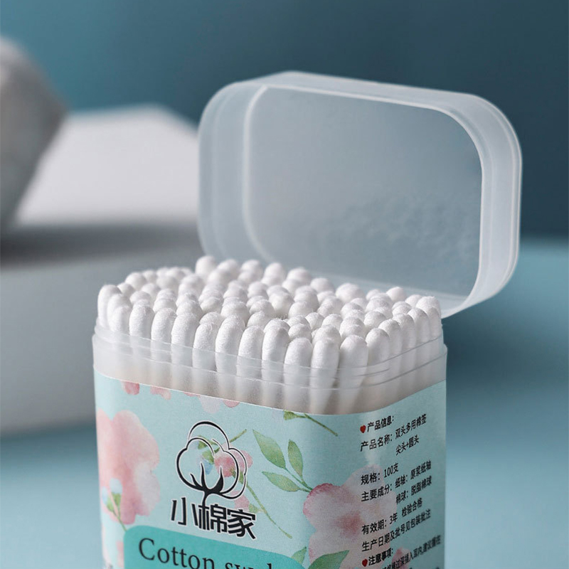 Double Round Head Bamboo Stick Cotton Swab for Adults (7)