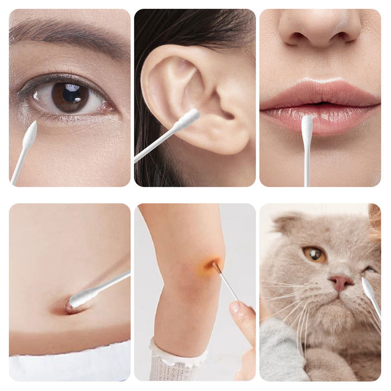 Double Round Head Bamboo Stick Cotton Swab for Adults (9)
