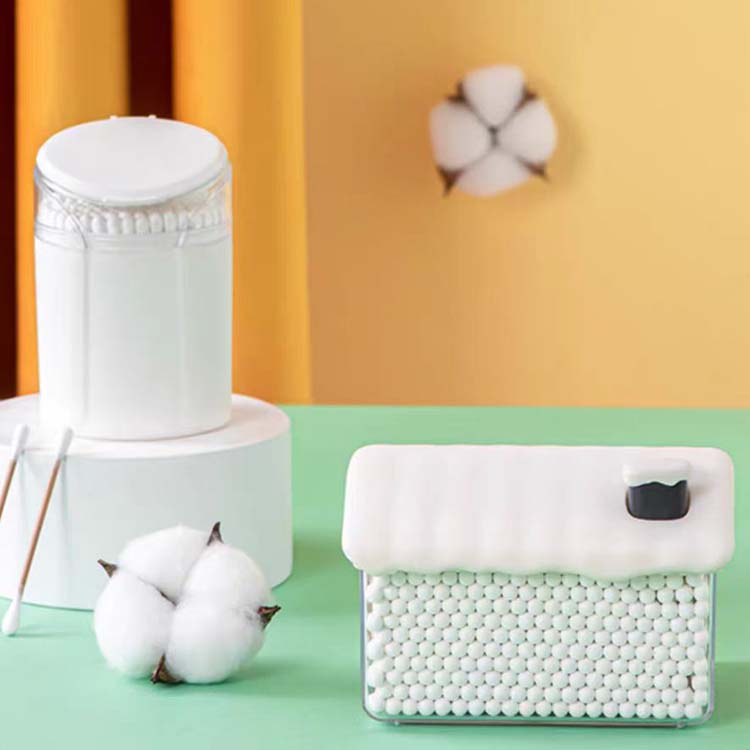 Double Round head Cleaning Cotton Swab Buds with Wooden Sticks, Eyeshadow Tip Applicators Wood Sticks for Makeup Nail Art Tattoo