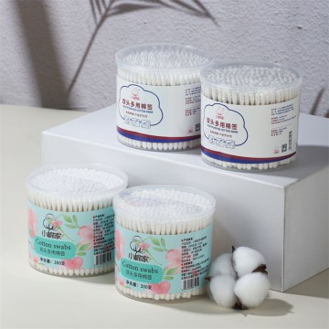 Pointed + round head paper stick cotton swab