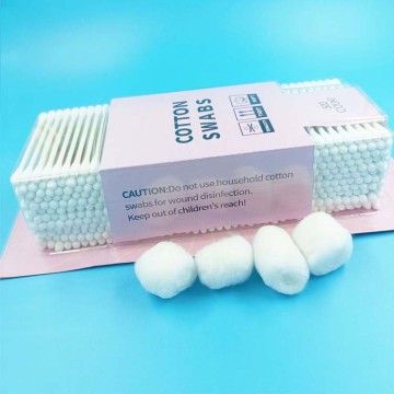 Double  Round head and sharp head sprial and pointed Cleaning Cotton Swab Buds Eyeshadow Tip Applicators Wood Sticks Makeup Personalized packaging customization blister packaging