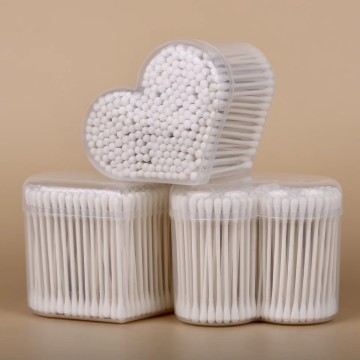 High end Cotton Swabs Pointed and Flattened Doulbe Round Tip Cosmetic Makeup Personalized customization Cleaning Cotton Swab Buds with Wooden paper Sticks, Eyeshadow Tip Applicators Wood Sticks