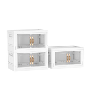 Large Collapsible Storage Bins WithLids-3 Pack Stackable