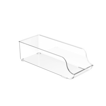 Transparente Aufbewahrungsbox mit Schiebe- und Ziehmechanismus