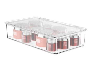 mall-sized transparent flip-top storage box