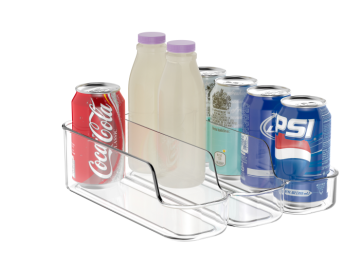 transparent storage box for drinks in refrigerator