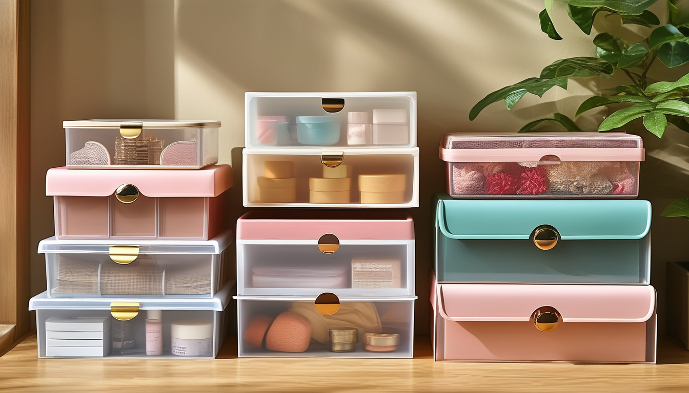 File Folder Plastic Storage Box For Cosmetic Arrangement