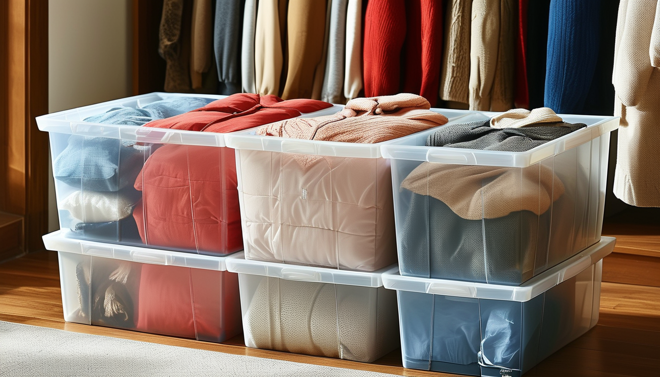 Large Plastic Storage Box For Seasonal Clothing Keeping