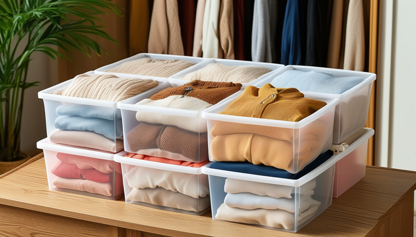 Foldable Plastic Storage Box For Seasonal Clothing Keeping