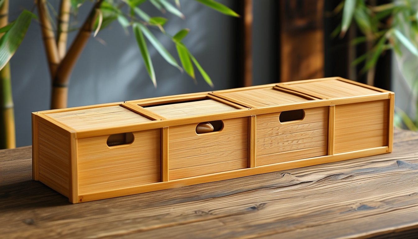 Bamboo Storage Box For Tool Safeguarding