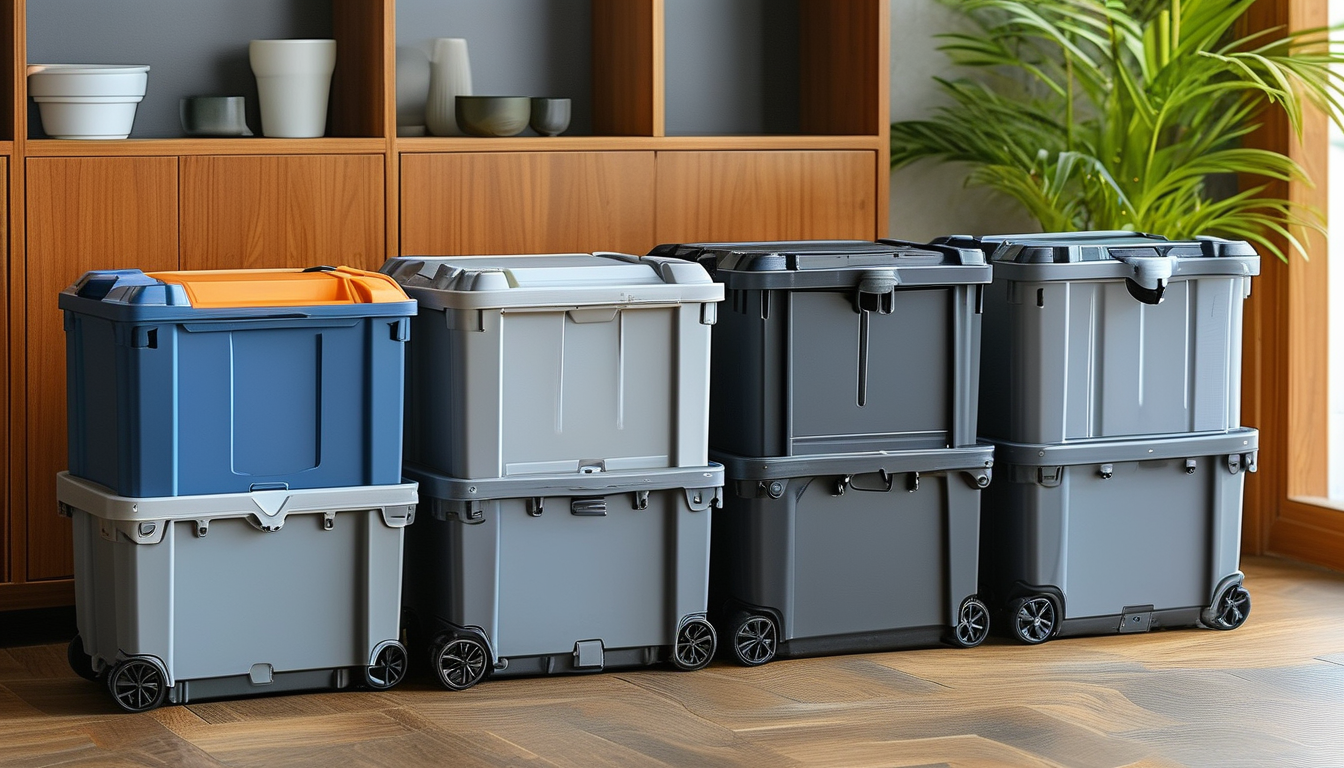 Plastic Storage Boxes For Wheeled Item Transport