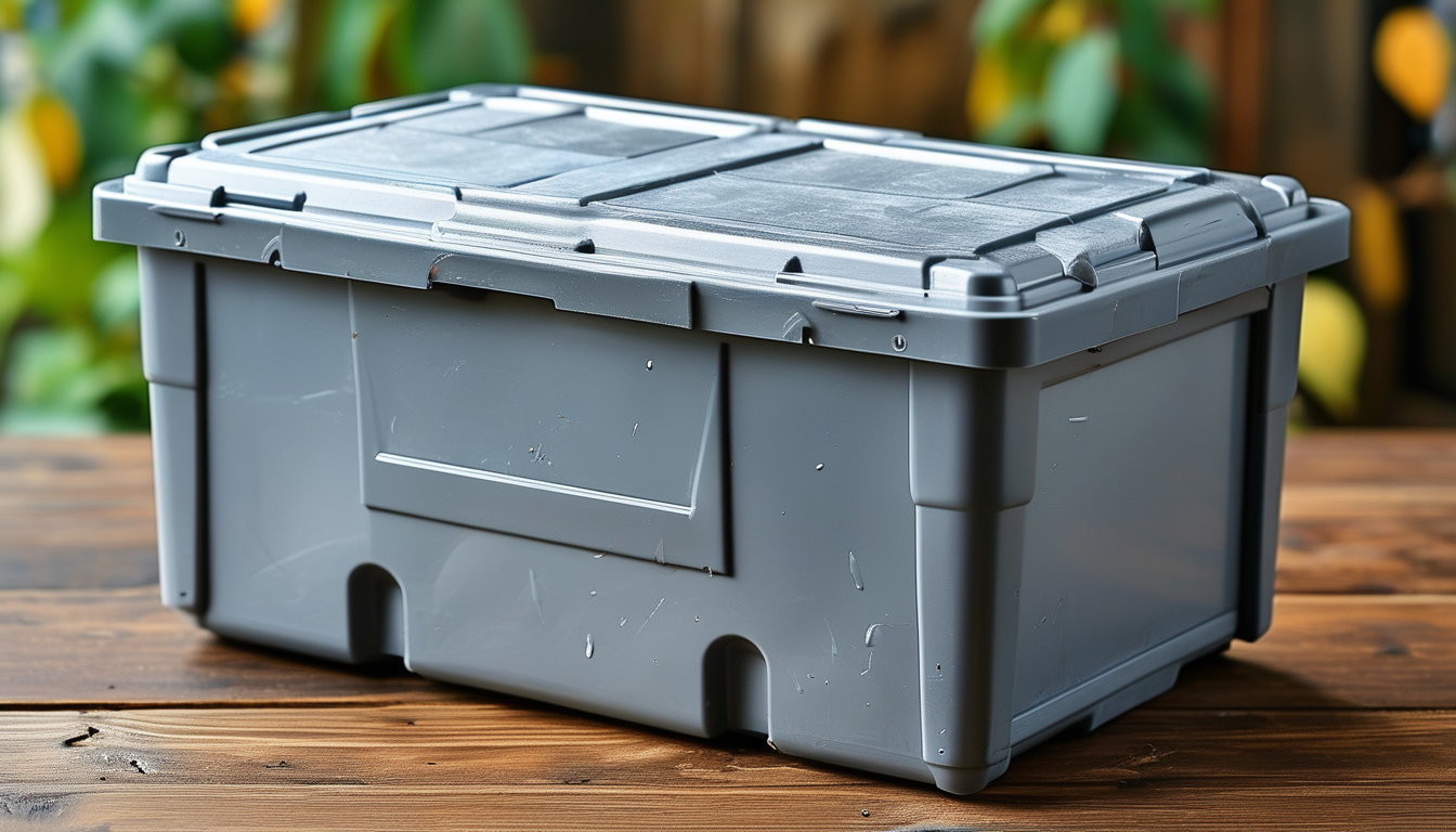 Plastic Storage Box With Lid For Wheeled Item Transport