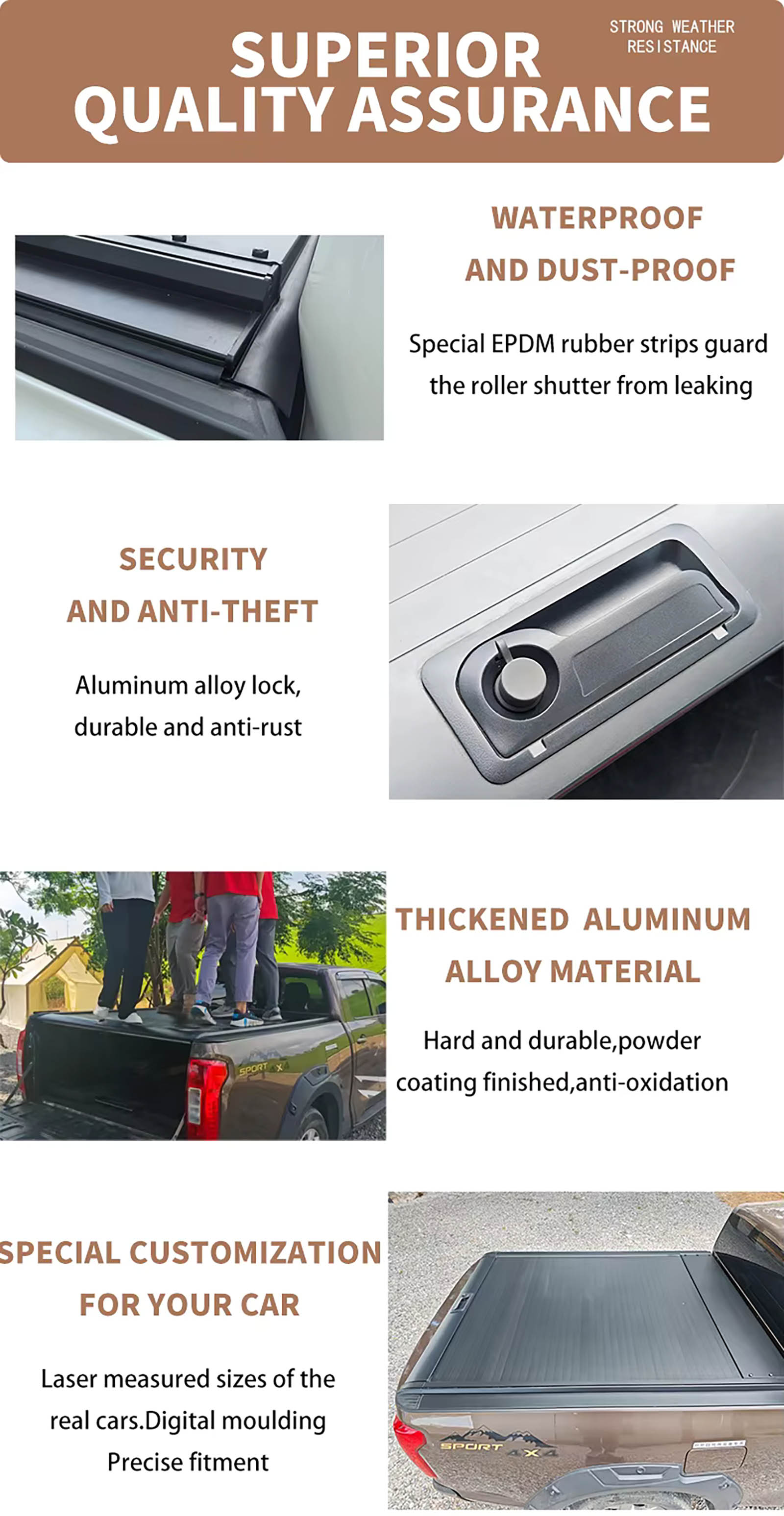 Hard Type Aluminum Alloy Manual Roller Shutter Cover Waterproof Roll-Up Tonneau Cover TK-0 (
