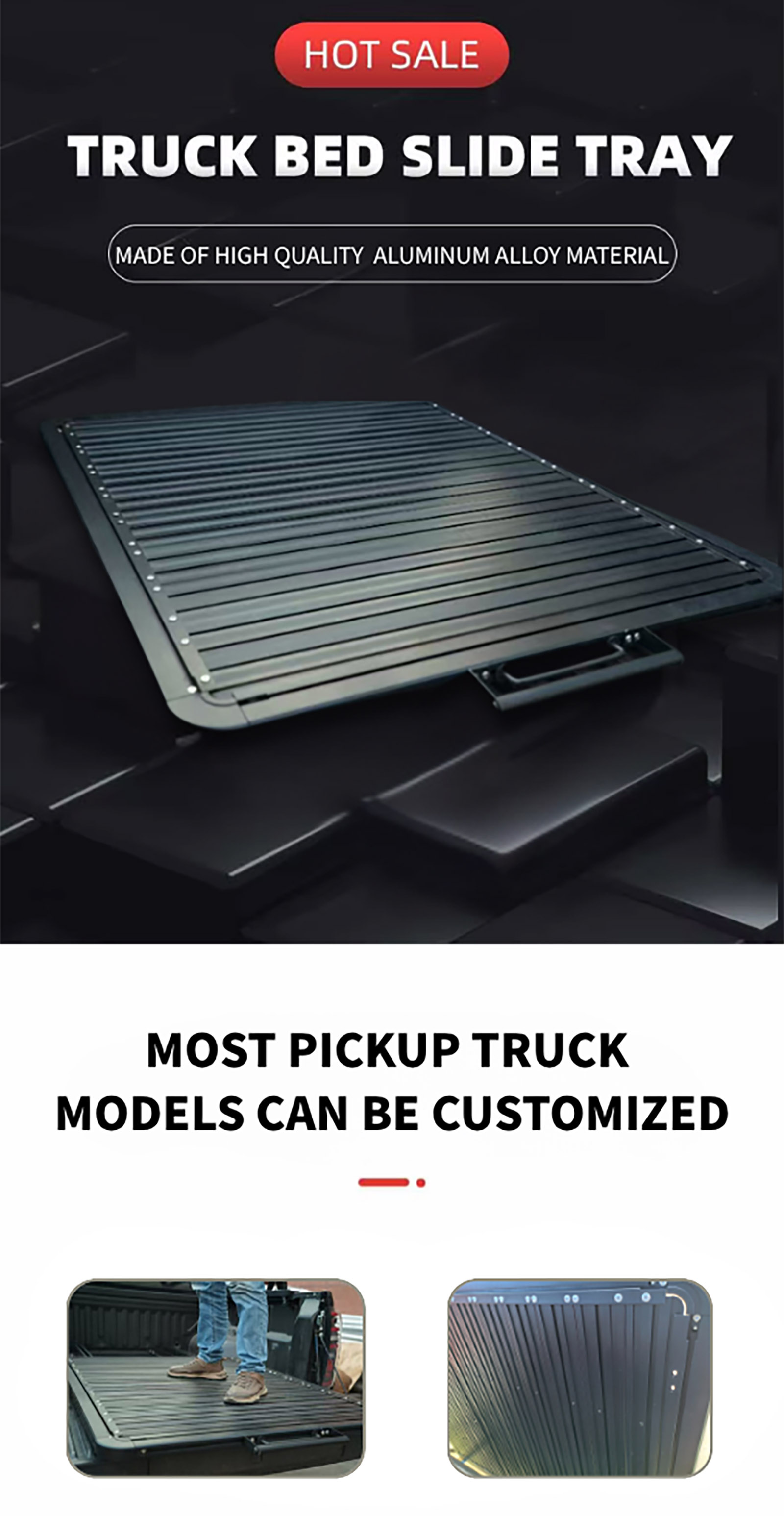 TK-05 OCAM Aluminum Deluxe Ute Tray for Dual Cab Pickups (1)
