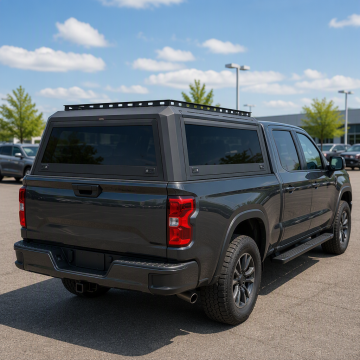 TK-06-1 Aluminum Black Cover Pickup Truck Canopy Hard Shape Hardtop with Locking & Waterproof Function