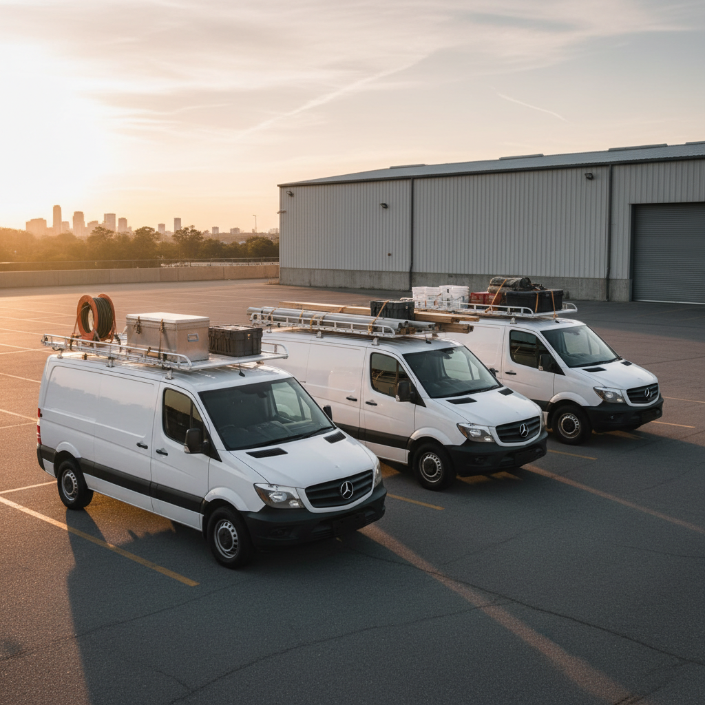 Aluminum Roof Rack Cargo For Commercial Tradesman Fleet Vehicles