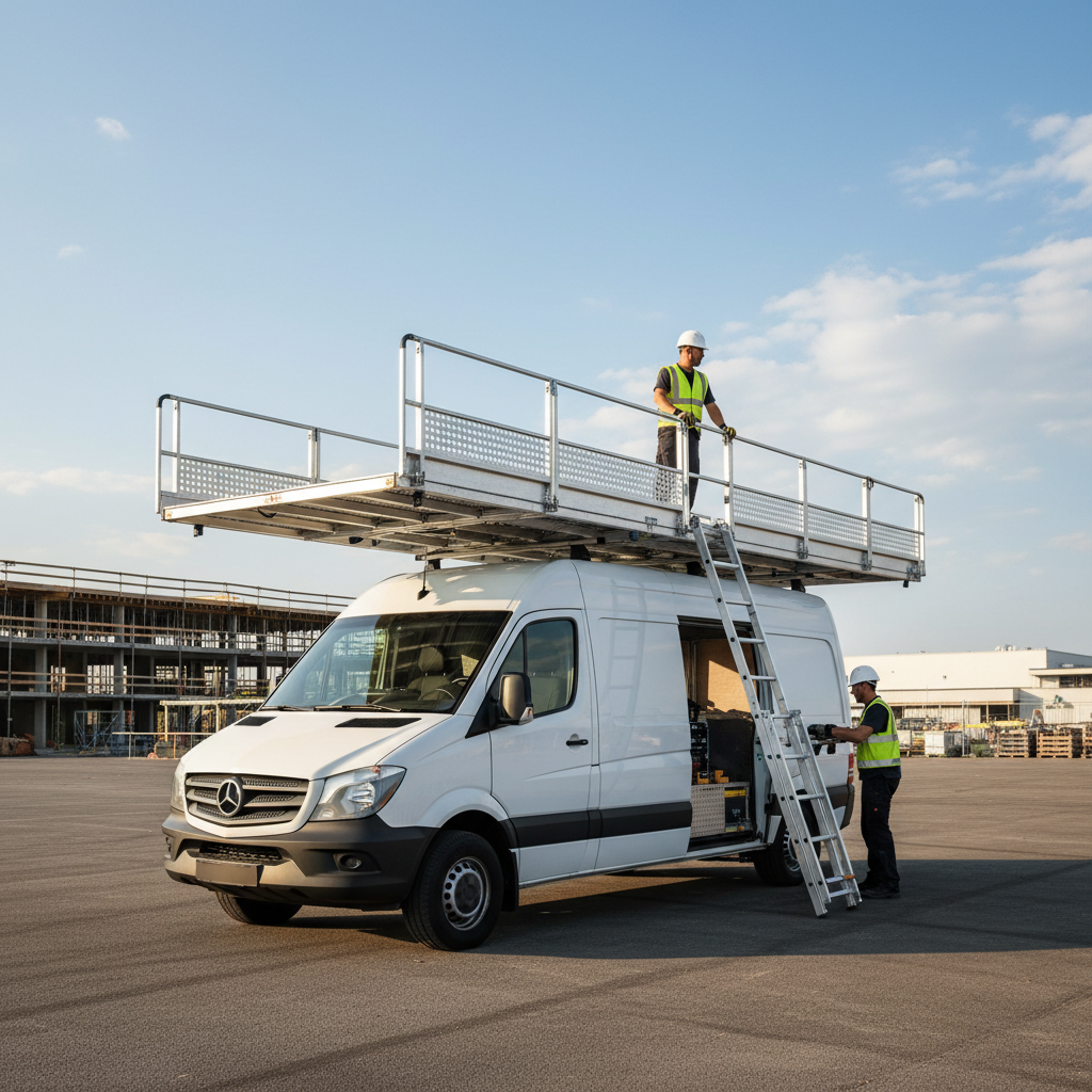 Roof Top Slide-Out Platform For Commercial Tradesman Fleet Vehicles