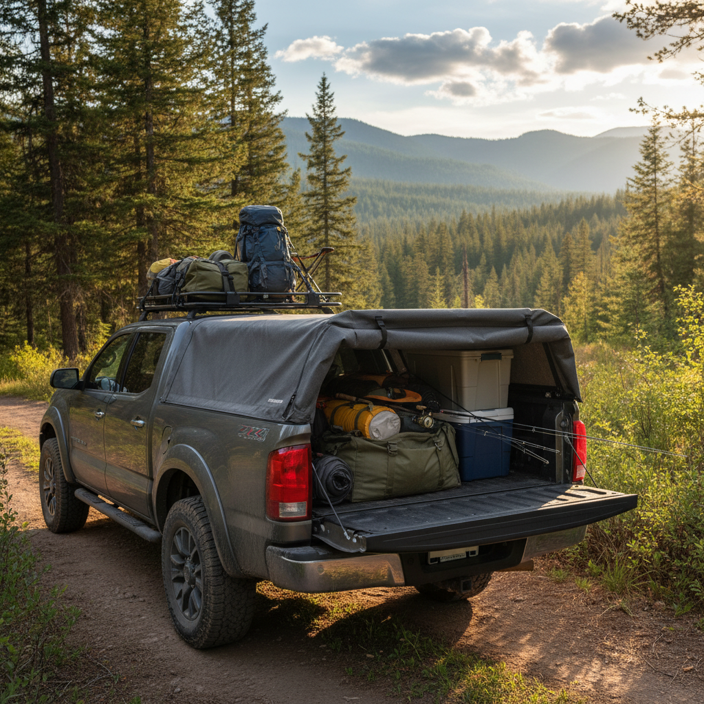 Tonneau Cover For Outdoor Camping Gear Transport