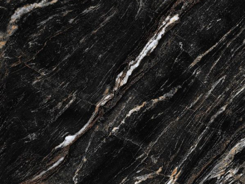 BLACK GOLD VEINED MARBLE Look Sintered Stone Slab