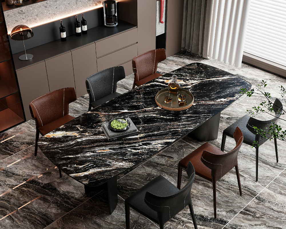 BLACK GOLD VEINED MARBLE Look Sintered Stone Slab (1)