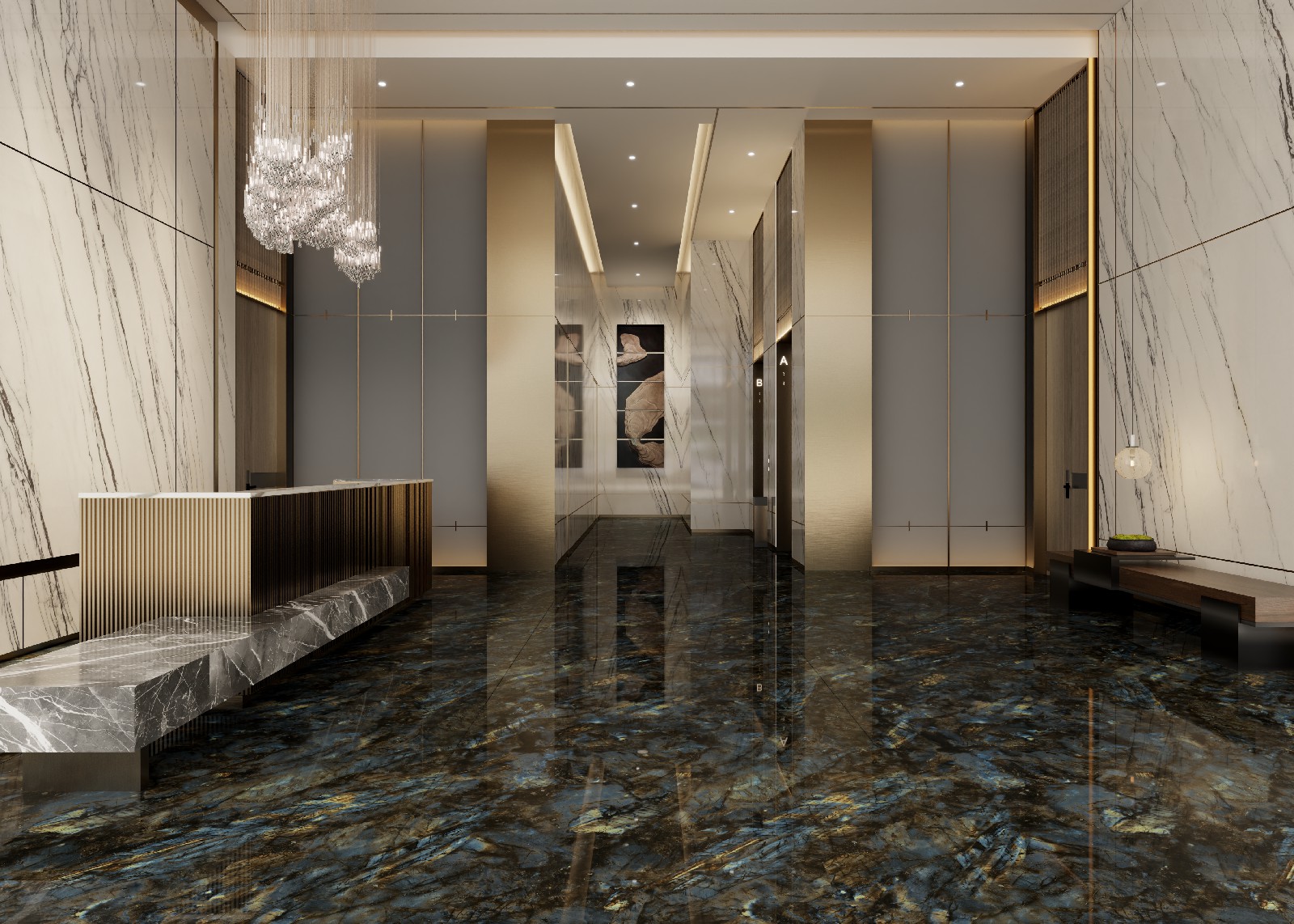 Multicolor Aurora Polished Sintered Stone Slab (1)