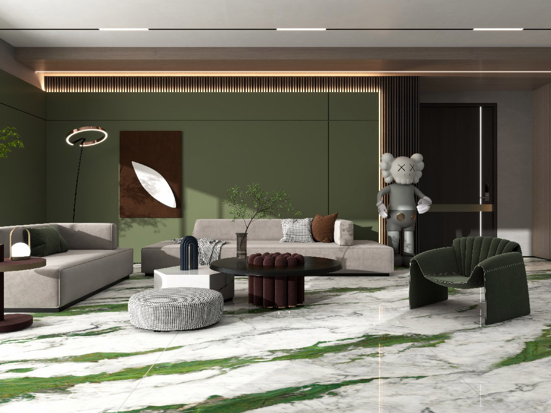 NORWEGIAN FOREST Green Marble Porcelain Slab (1)