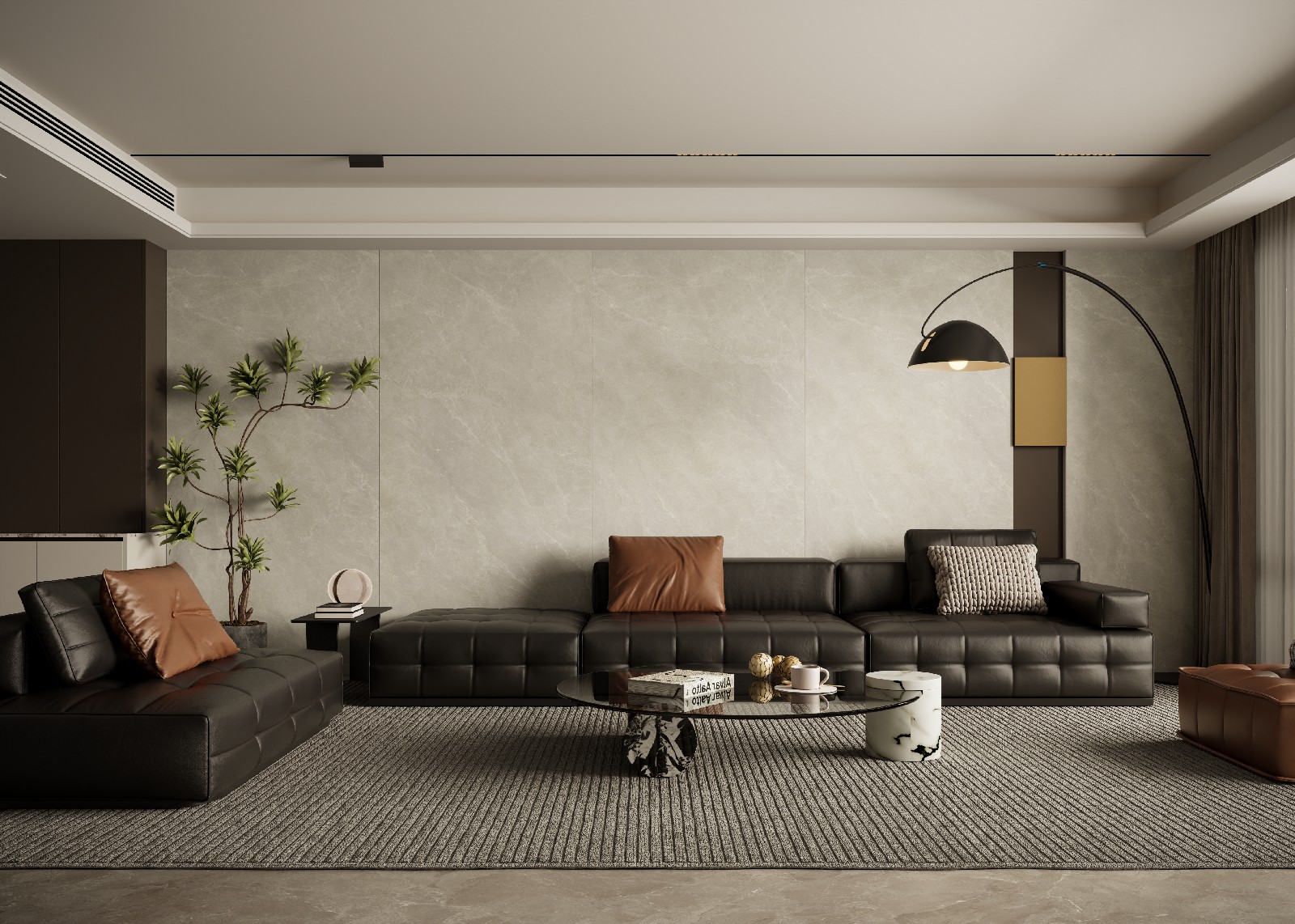 YUNDOLA GREY Porcelain Slab – Subtle Texture with Timeless Appeal (1)
