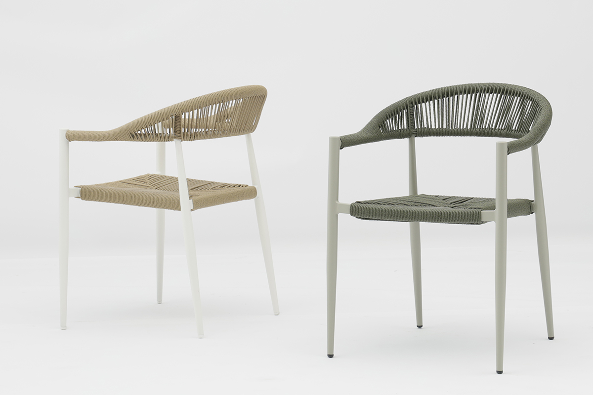Almelo Outdoor dining stackable aluminum rattan bistro wicker chair- AD602001-1