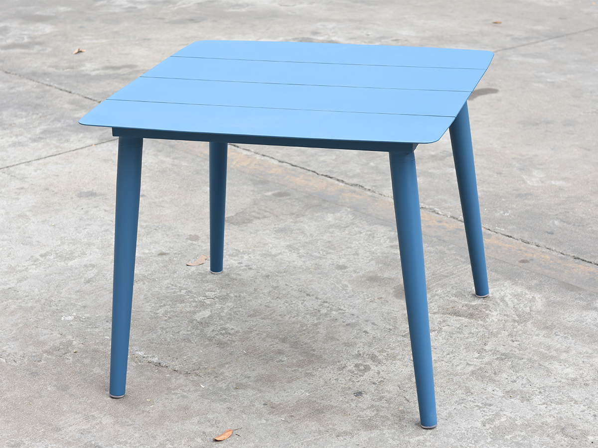 Aluminum Slatted Outdoor Dining Table - Full Aluminum Construction - AD647014