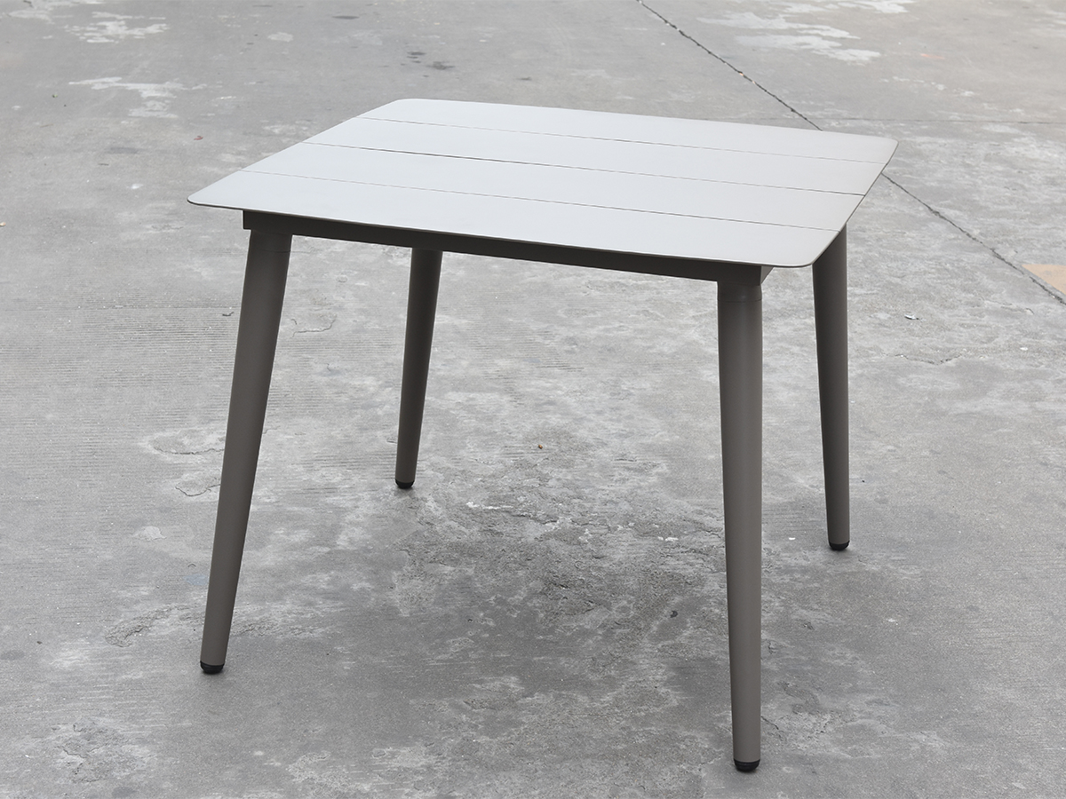 Aluminum Slatted Outdoor Dining Table - Full Aluminum Construction - AD647014