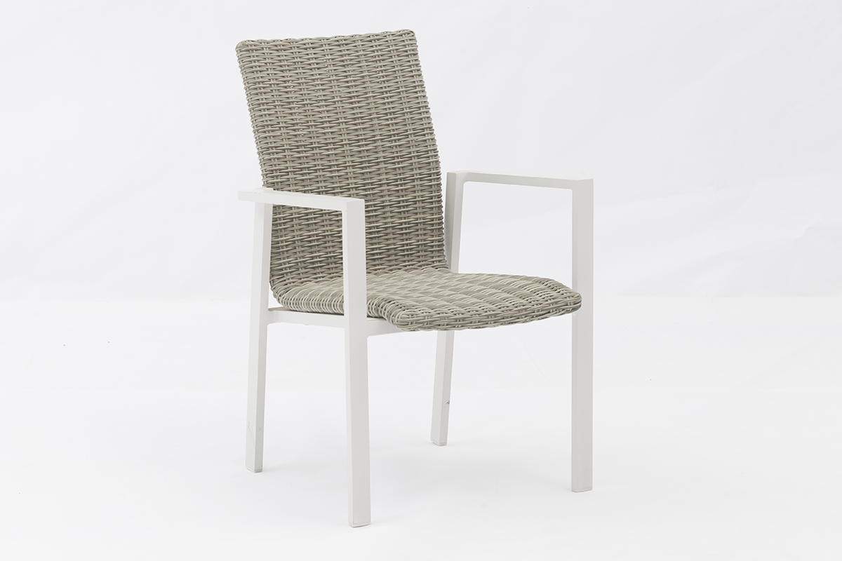 Chic Outdoor Dining Set: 6 Stylish Chairs and a Durable All-Aluminum Table-AD723016-7