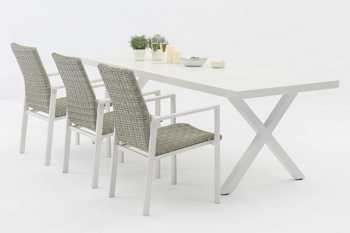 Chic Outdoor Dining Set: 6 Stylish Chairs and a Durable All-Aluminum Table-AD723016-7