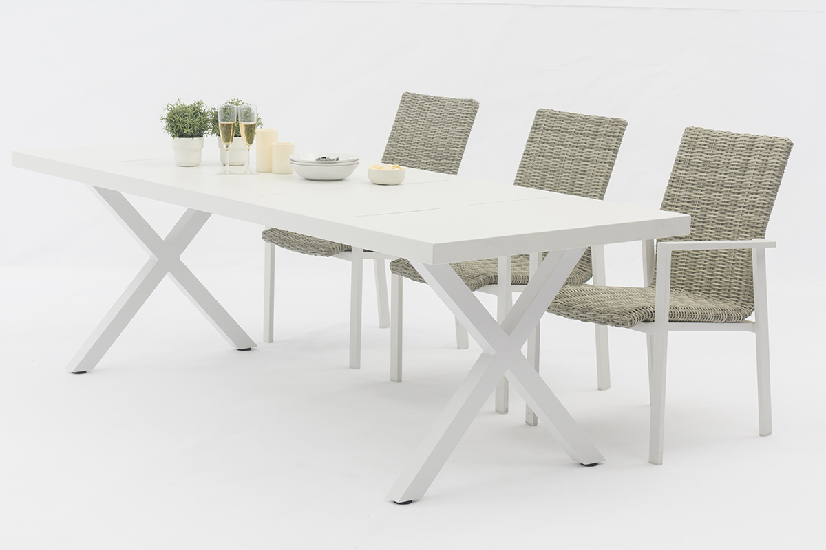 Chic Outdoor Dining Set: 6 Stylish Chairs and a Durable All-Aluminum Table-AD723016-7