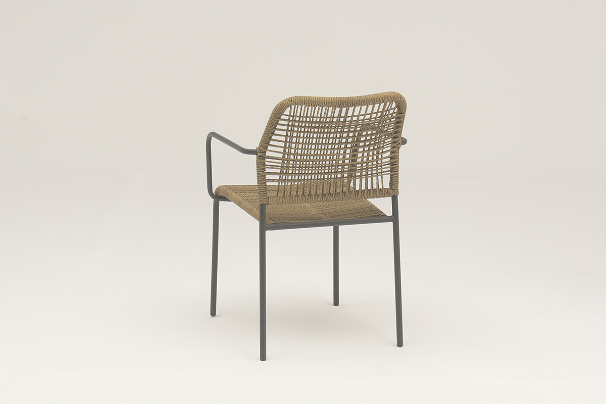 Collett Outdoor dining stackable steel rattan bistro wicker chair - AD632068
