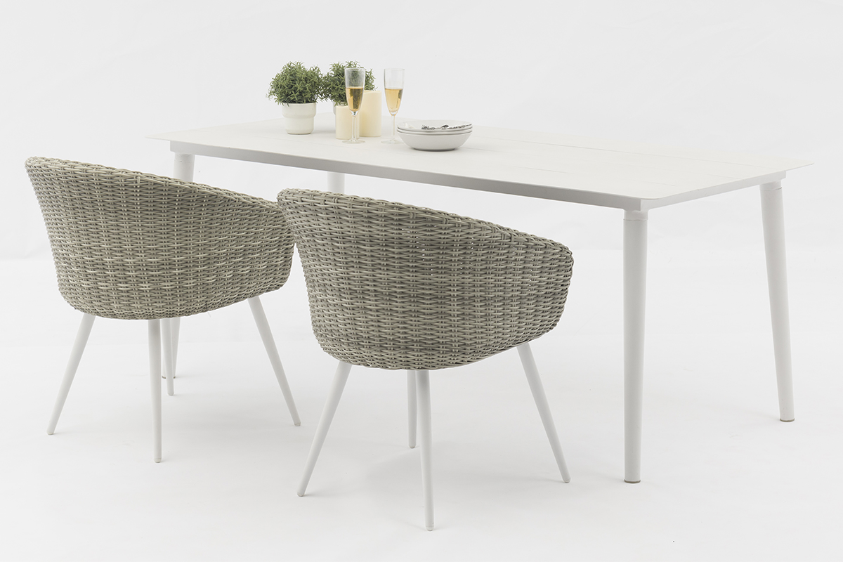 Jeky Sophisticated Outdoor Dining Set: 4 Chairs and a Modern All-Aluminum Table-AD723018-5