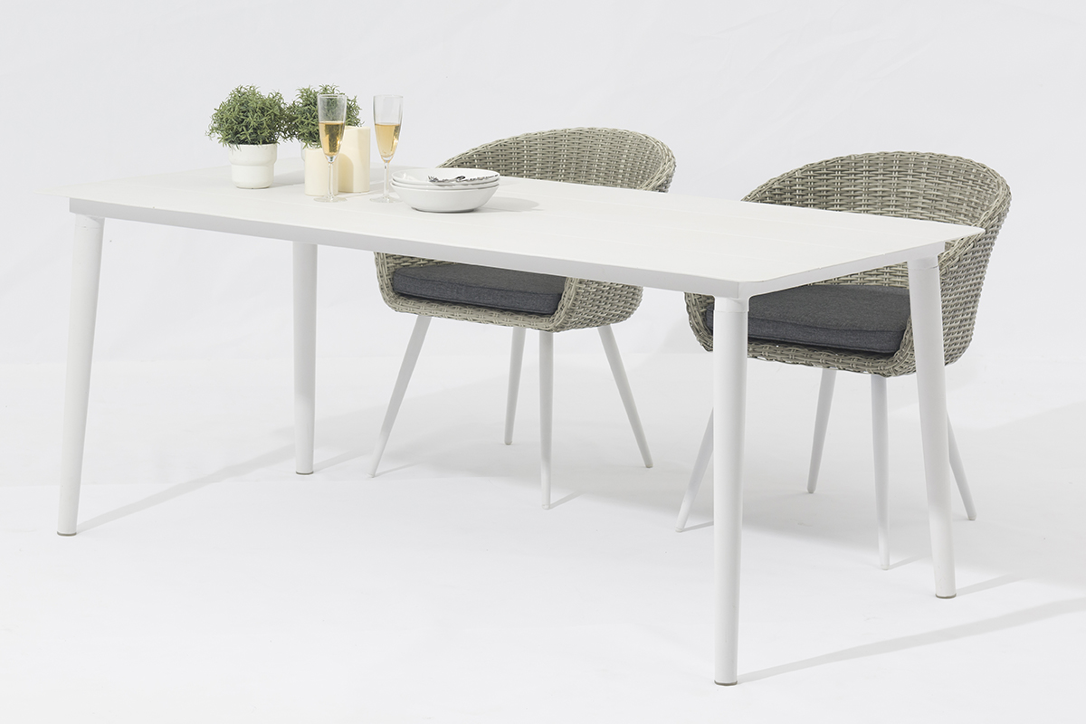 Jeky Sophisticated Outdoor Dining Set: 4 Chairs and a Modern All-Aluminum Table-AD723018-5