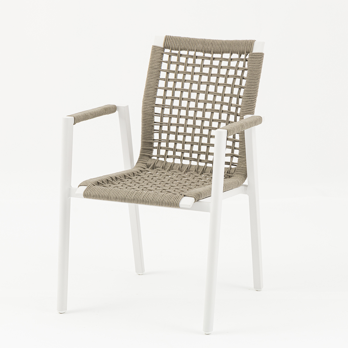 Lotsu Elegant Outdoor Dining Set: 6 Chairs with Sleek All-Aluminum Table-AD551007+AD552009